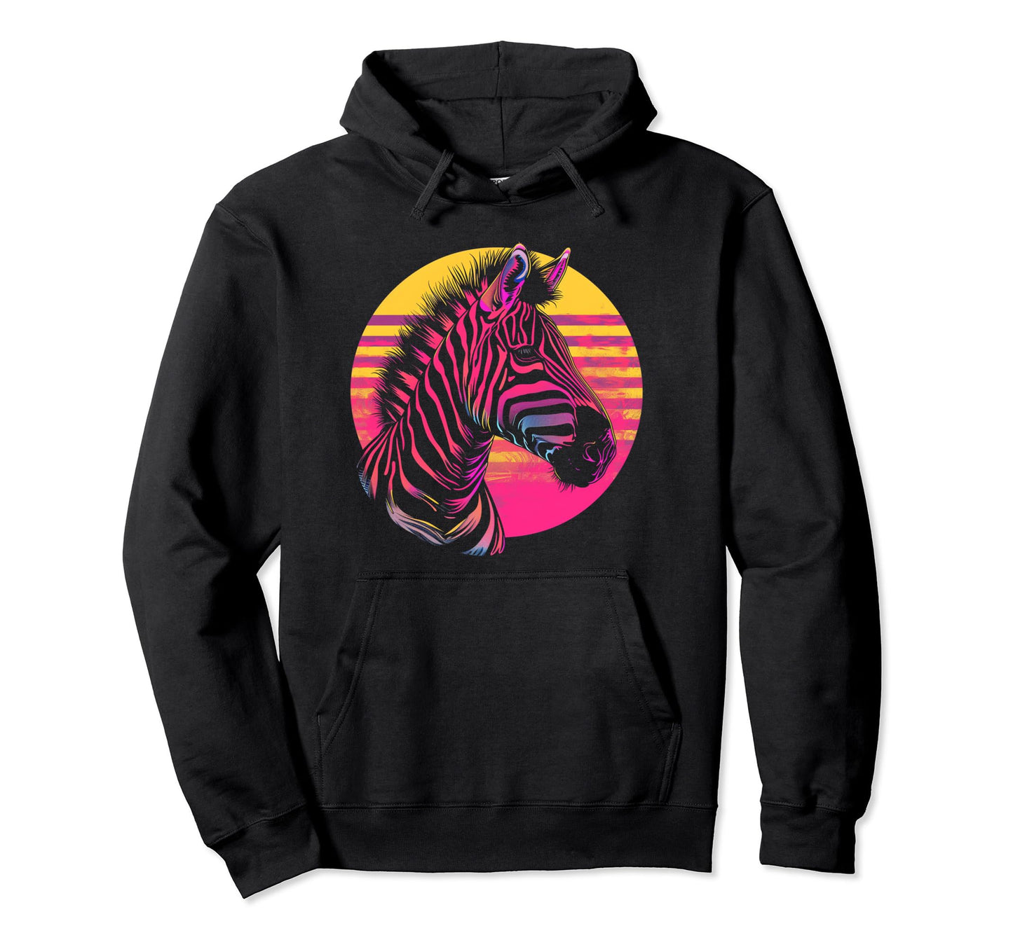 Zebra Vaporwave Aesthetic Synthwave 80S 90S Hoodie - Graphic Print Unisex - T-Shirt, Sweatshirt, Hoodie
