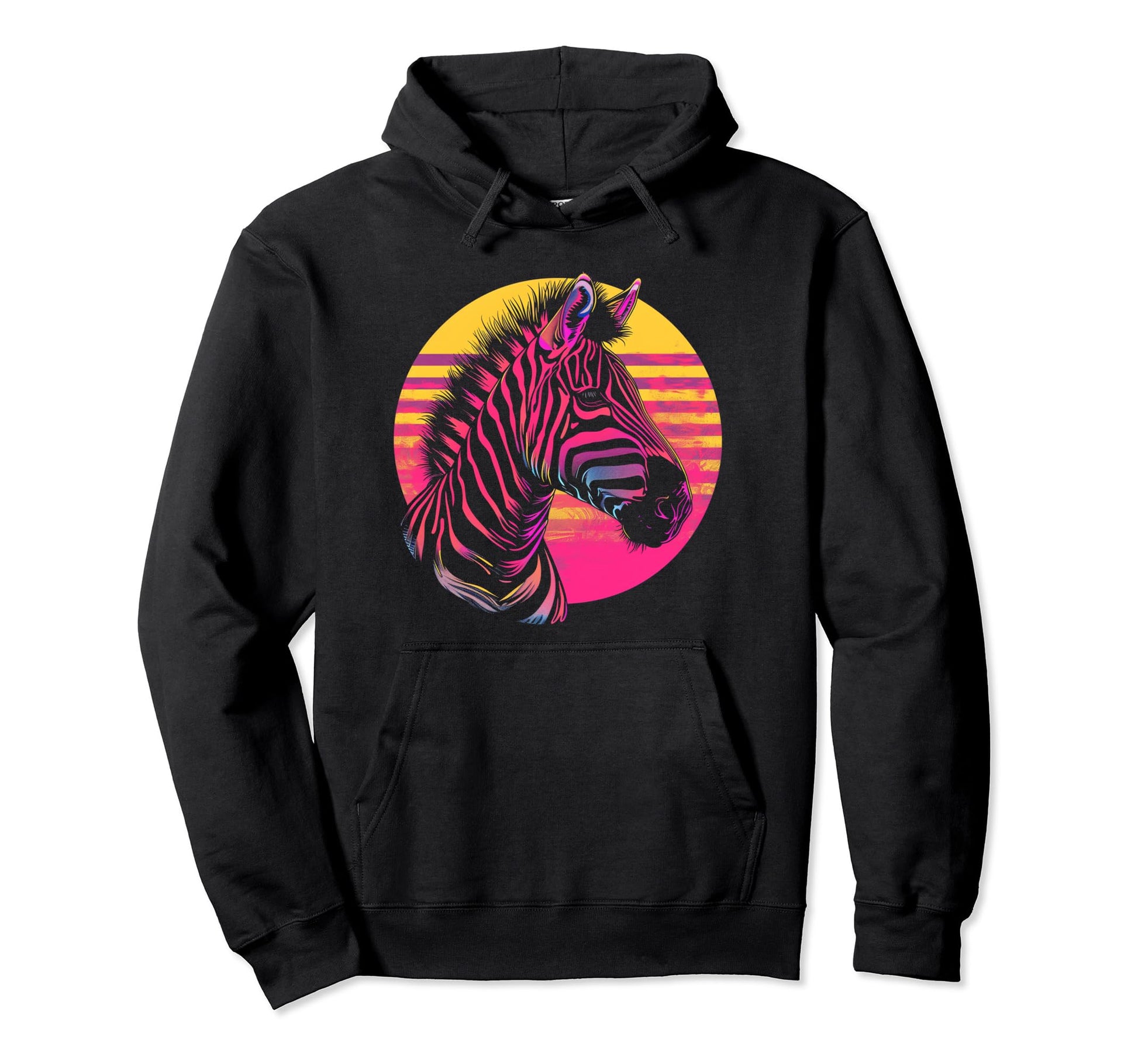 Zebra Vaporwave Aesthetic Synthwave 80S 90S Hoodie - Graphic Print Unisex - T-Shirt, Sweatshirt, Hoodie