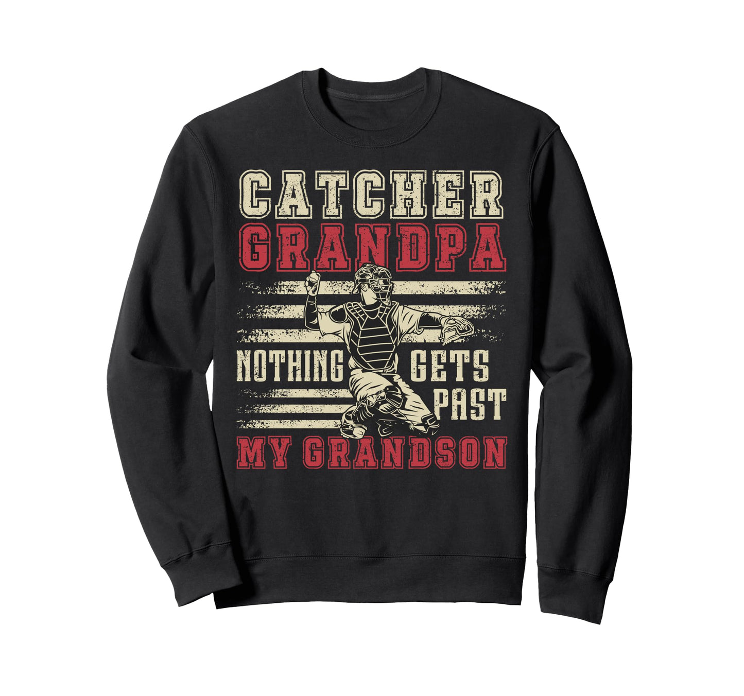 Baseball Catcher Grandpa Proud Sweatshirt - Custom Art Print Unisex - T-Shirt, Sweatshirt, Hoodie