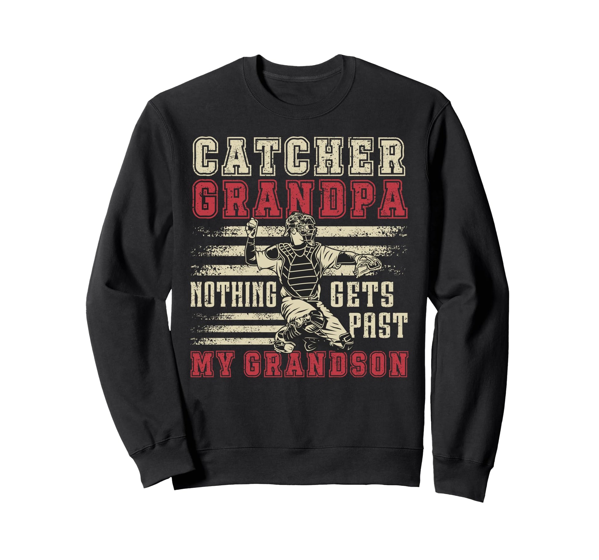 Baseball Catcher Grandpa Proud Sweatshirt - Custom Art Print Unisex - T-Shirt, Sweatshirt, Hoodie