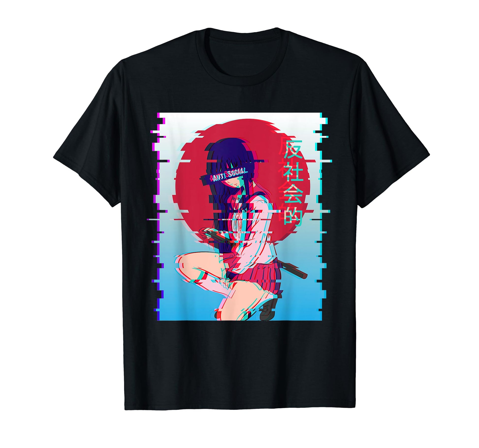 Japanese Anime School Antisocial T-Shirt - Aesthetic Graphic Unisex - T-Shirt, Sweatshirt, Hoodie
