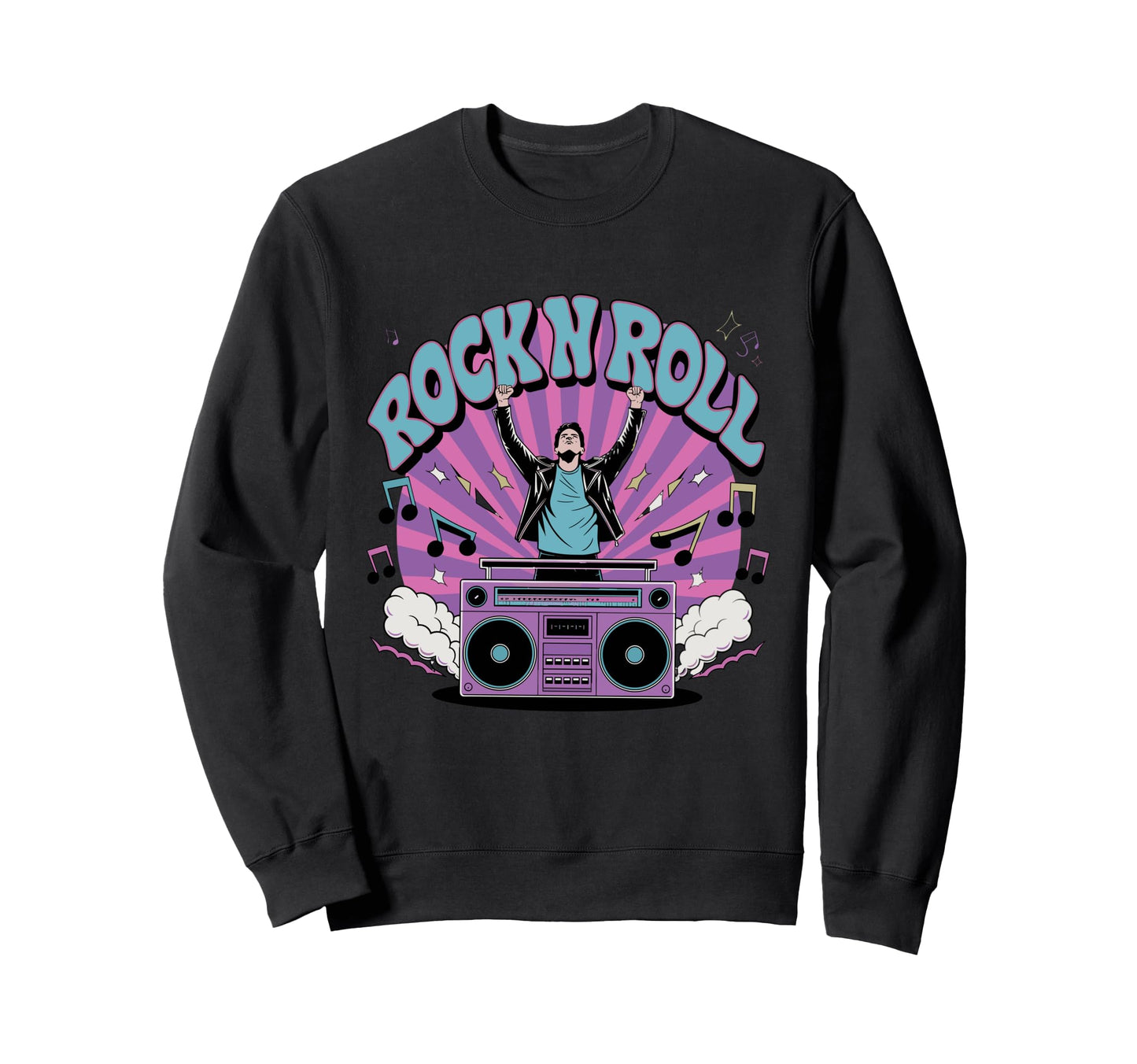 Rock N Roll Vibes Music Art Sweatshirt - Novelty Apparel Unisex - T-Shirt, Sweatshirt, Hoodie