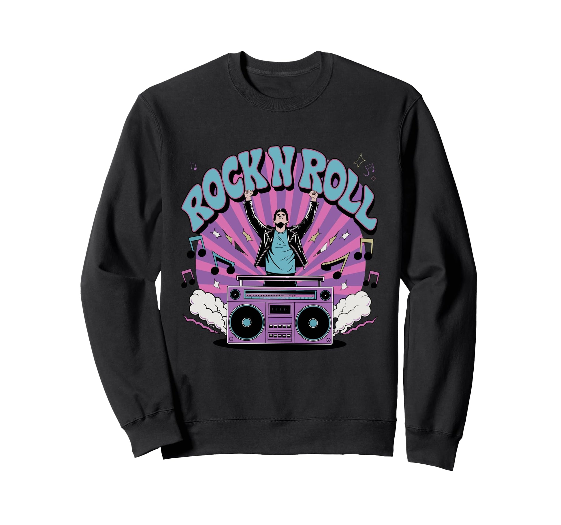 Rock N Roll Vibes Music Art Sweatshirt - Novelty Apparel Unisex - T-Shirt, Sweatshirt, Hoodie