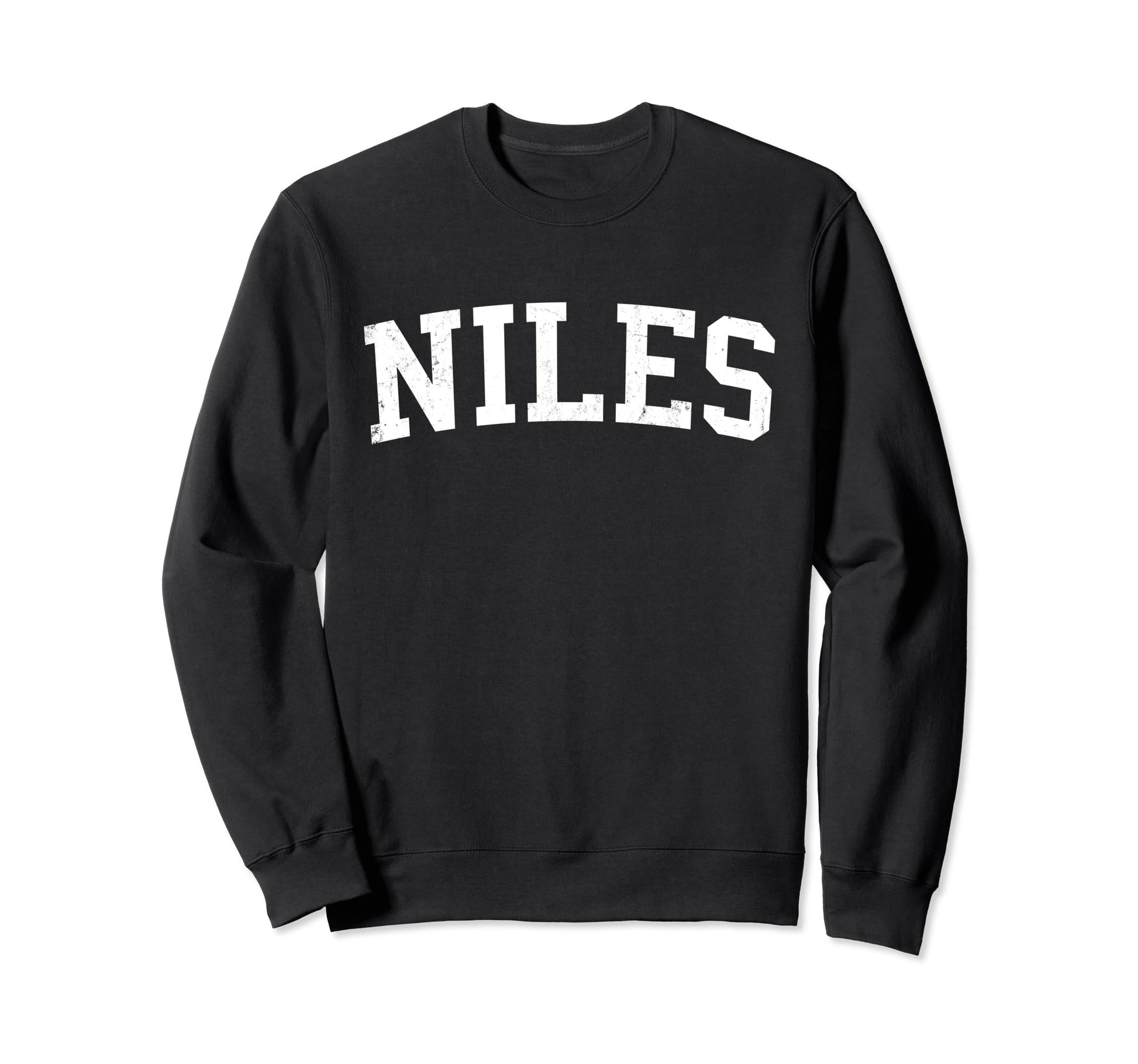 Niles Mi Distressed White Sweatshirt - Casual Everyday Wear for Adults - T-Shirt, Sweatshirt, Hoodie