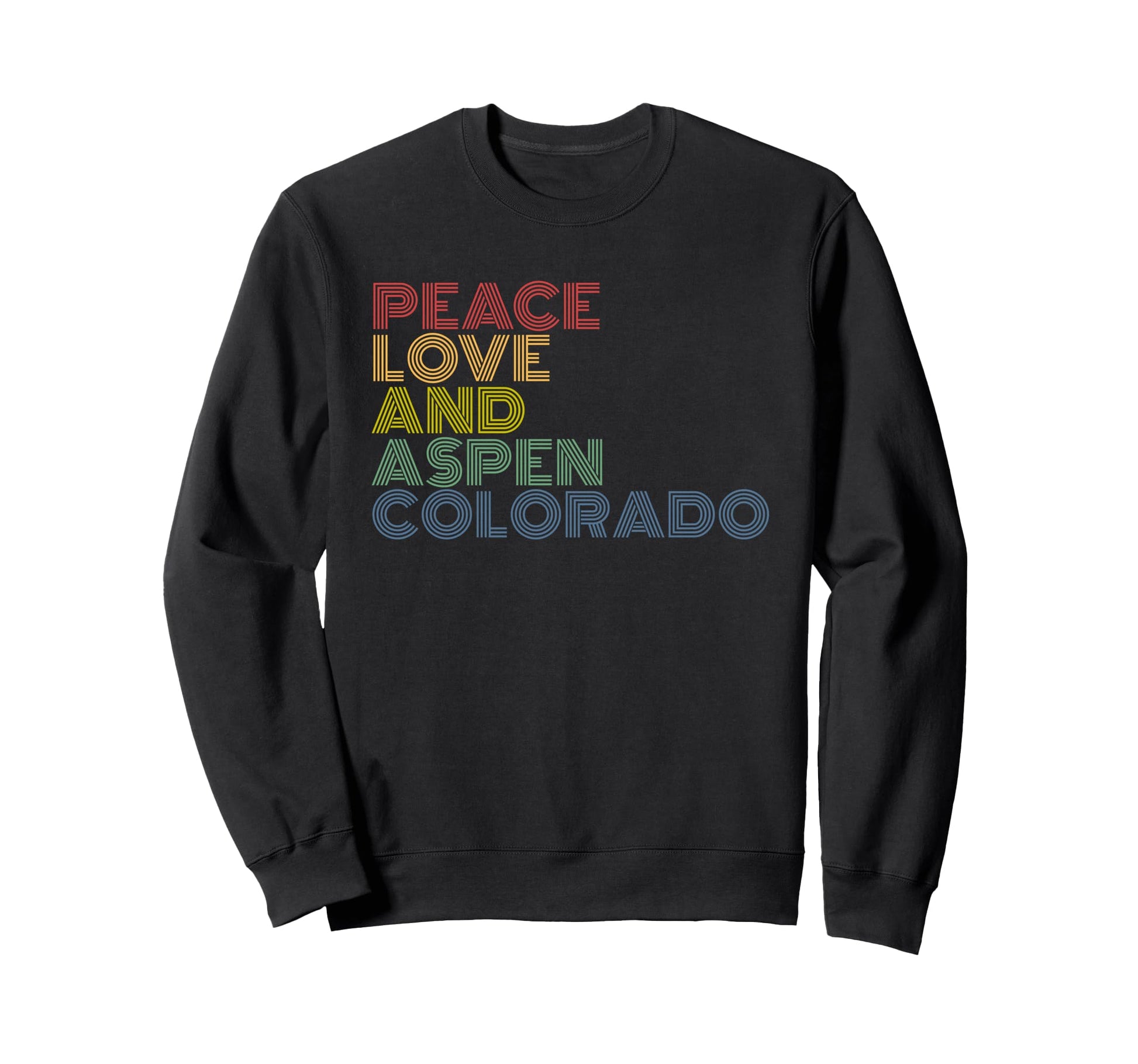 Aspen Colorado Peace Love Sweatshirt - Fun Novelty Design Men Women - T-Shirt, Sweatshirt, Hoodie