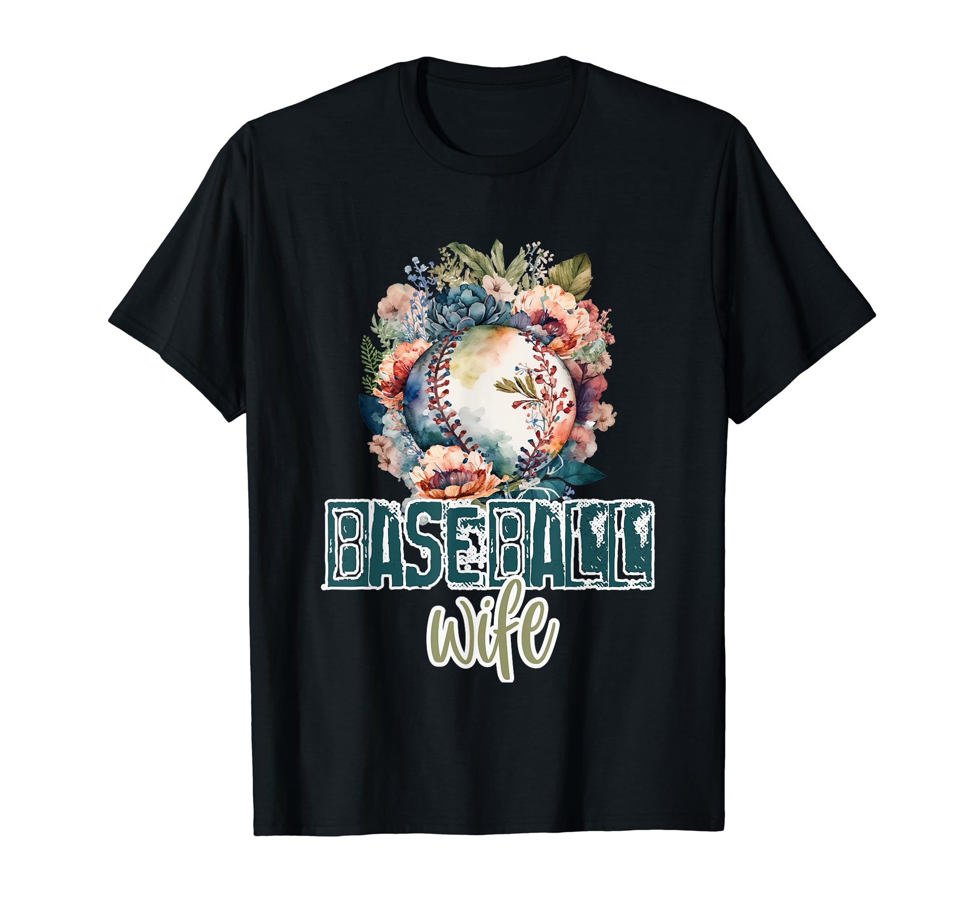 Artsy Baseball Wife Flowers Unique Game T-Shirt - Streetwear Style Unisex - T-Shirt, Sweatshirt, Hoodie