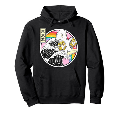 Ghost Banana Milk Great Wave Kawaii Hoodie - Unique Graphic Men Women - T-Shirt, Sweatshirt, Hoodie
