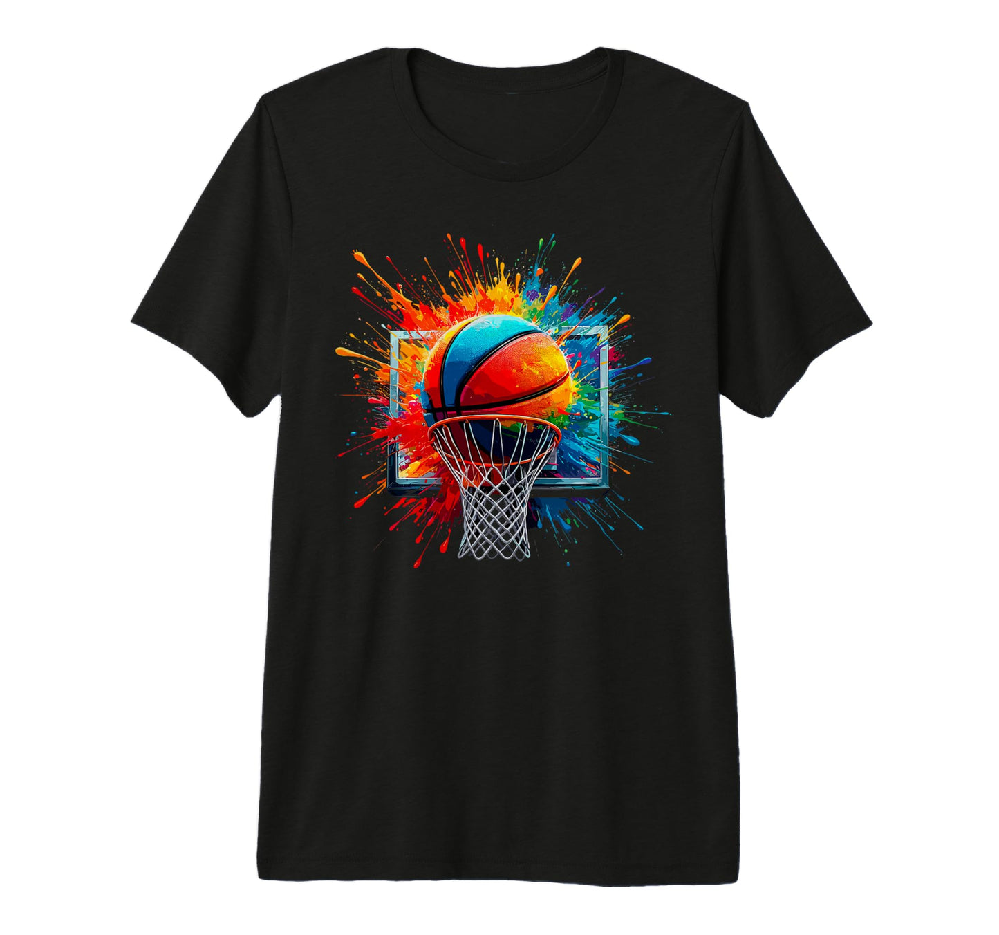 Colorful Paints Splash Basketball T-Shirt - Minimalist Print for Adults - T-Shirt, Sweatshirt, Hoodie