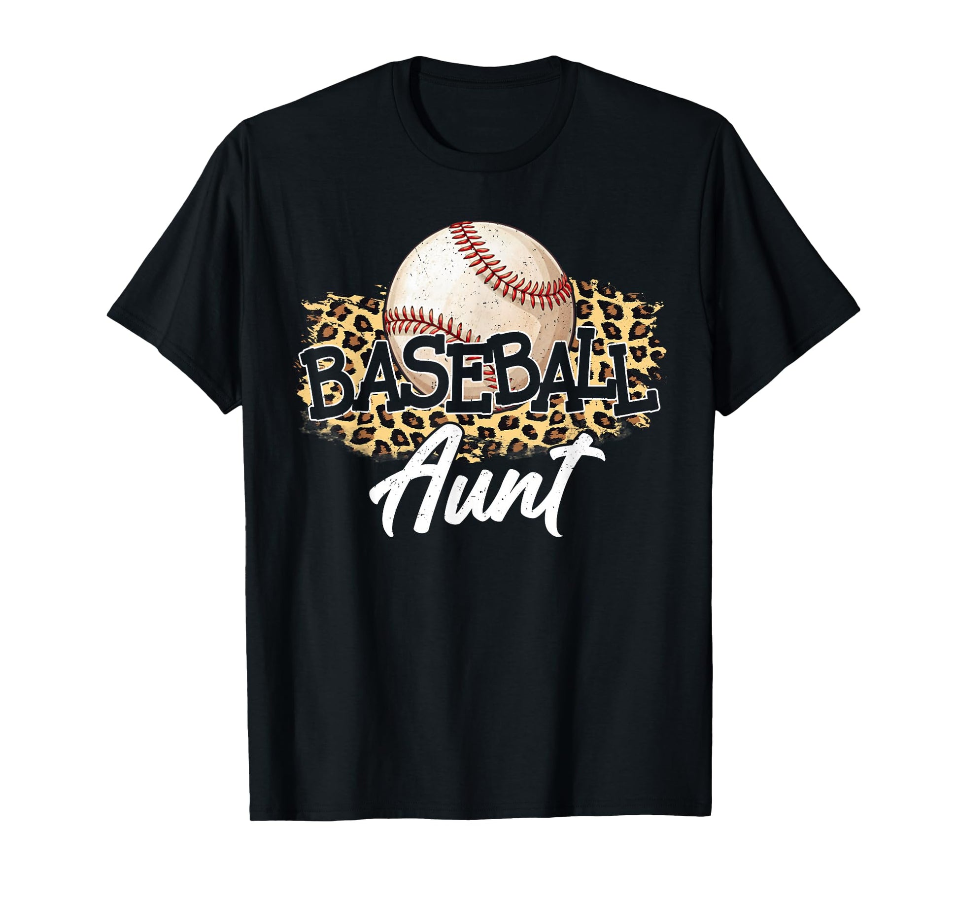 Baseball Aunt Leopard Baseball Lover T-Shirt - Graphic Print Unisex - T-Shirt, Sweatshirt, Hoodie