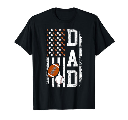 Baseball Football Dad Us Flag Football T-Shirt - Unique Graphic Men Women - T-Shirt, Sweatshirt, Hoodie
