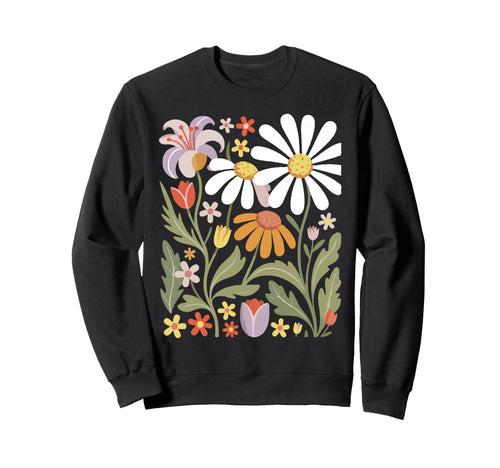 Wildflowers Flowers Pattern Sweatshirt - Fun Novelty Design for Adults - T-Shirt, Sweatshirt, Hoodie