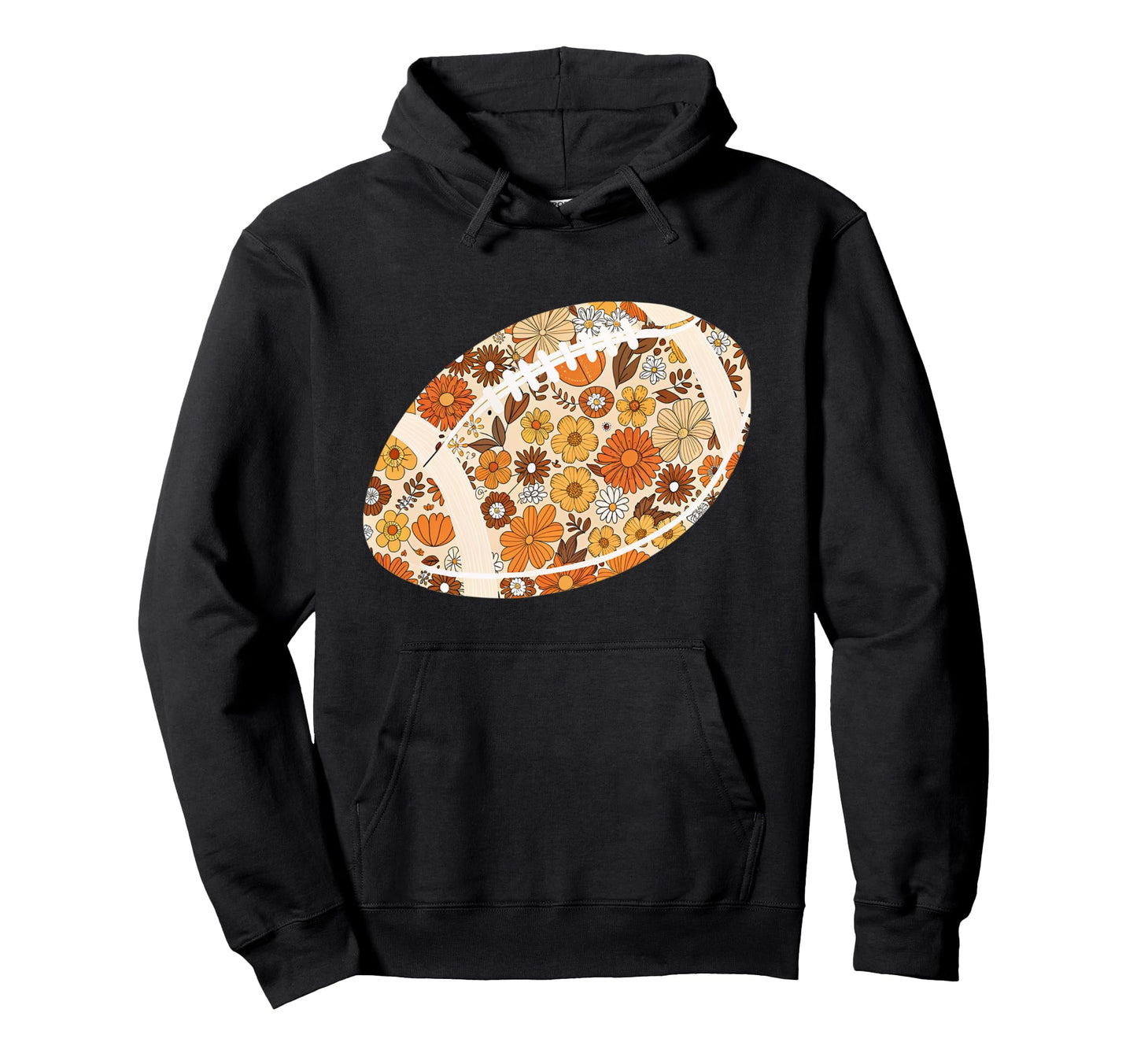 Floral Football Mom Fall Flower Autumn Hoodie - Minimalist Print Men Women - T-Shirt, Sweatshirt, Hoodie
