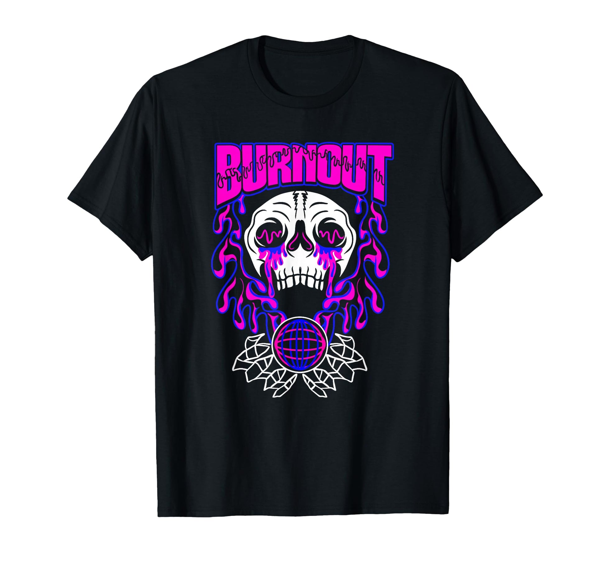 Burnout Skull Aesthetic Edgy Streetwear T-Shirt - Minimalist Print Unisex - T-Shirt, Sweatshirt, Hoodie