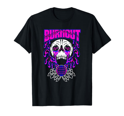 Burnout Skull Aesthetic Edgy Streetwear T-Shirt - Minimalist Print Unisex - T-Shirt, Sweatshirt, Hoodie