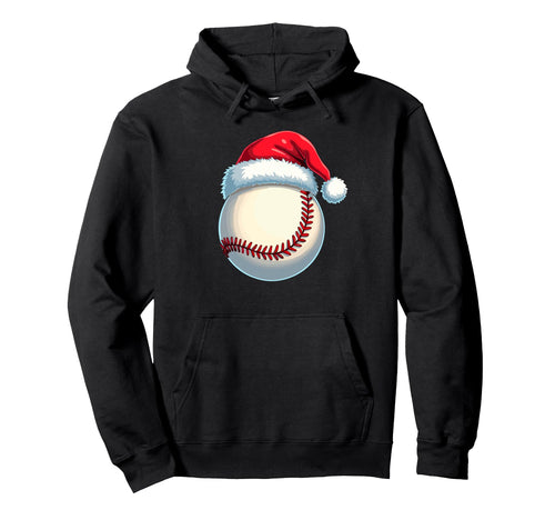 Funny Baseball Ball Santa Holiday Hoodie - Fun Novelty Design Unisex - T-Shirt, Sweatshirt, Hoodie
