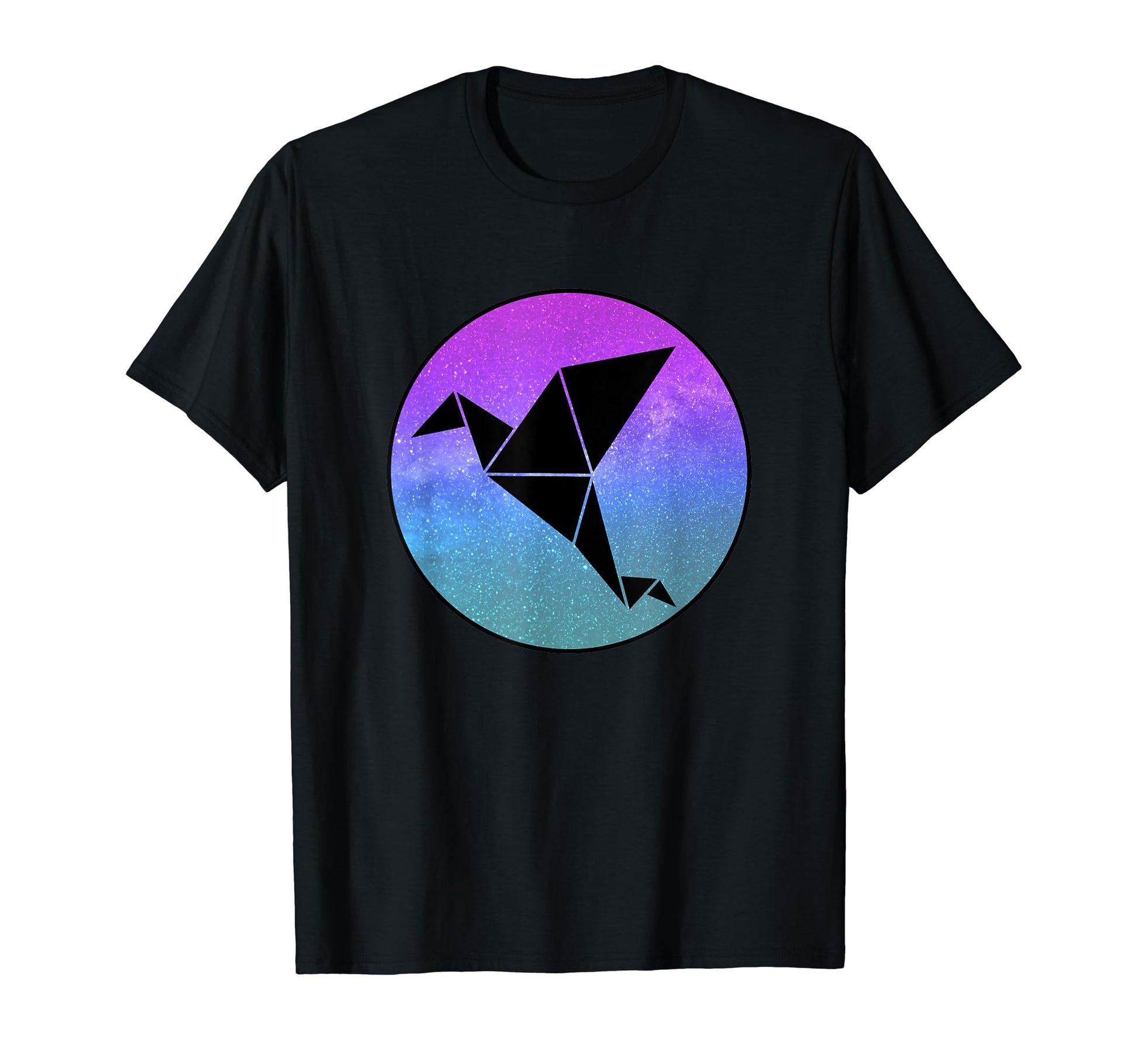Crane Bird Origami Galaxy Vaporwave T-Shirt - Trendy Graphic for Adults - T-Shirt, Sweatshirt, Hoodie