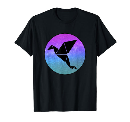 Crane Bird Origami Galaxy Vaporwave T-Shirt - Trendy Graphic for Adults - T-Shirt, Sweatshirt, Hoodie