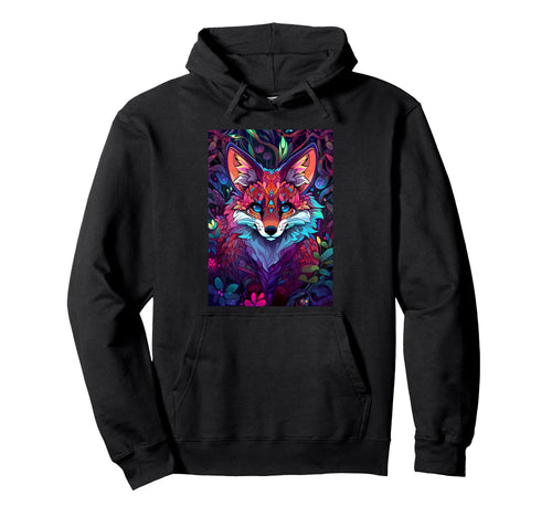 Fairytale Fox Rainbow 70S Hoodie - Unique Graphic for Adults - T-Shirt, Sweatshirt, Hoodie