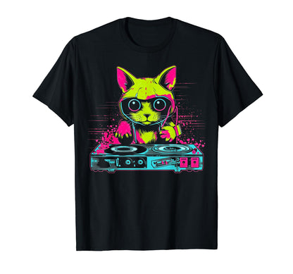 Kawaii Cat Dj Japanese Edm Y2K T-Shirt - Streetwear Style Men Women - T-Shirt, Sweatshirt, Hoodie