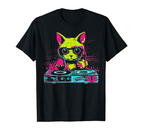 Kawaii Cat Dj Japanese Edm Y2K T-Shirt - Streetwear Style Men Women - T-Shirt, Sweatshirt, Hoodie