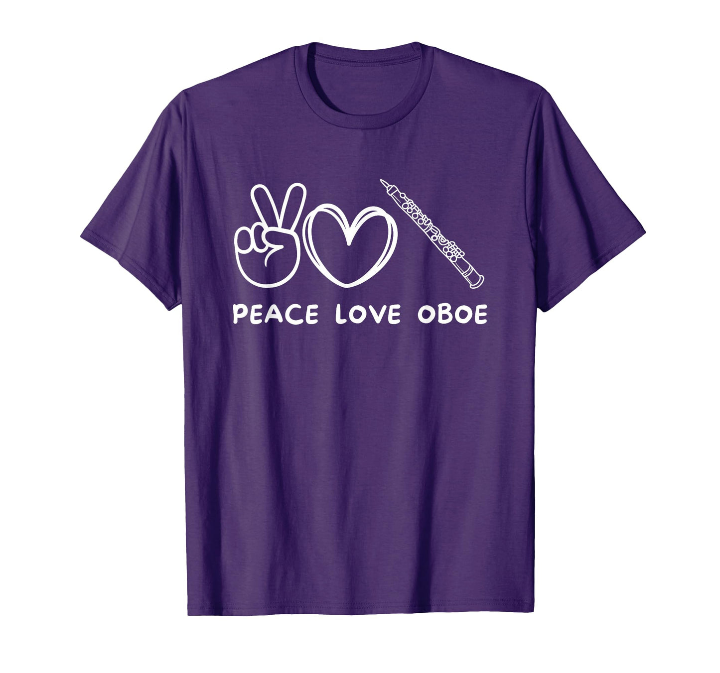 Peace Love And Oboe Oboe Lover Adults Black T-Shirt - Graphic Print Unisex - T-Shirt, Sweatshirt, Hoodie
