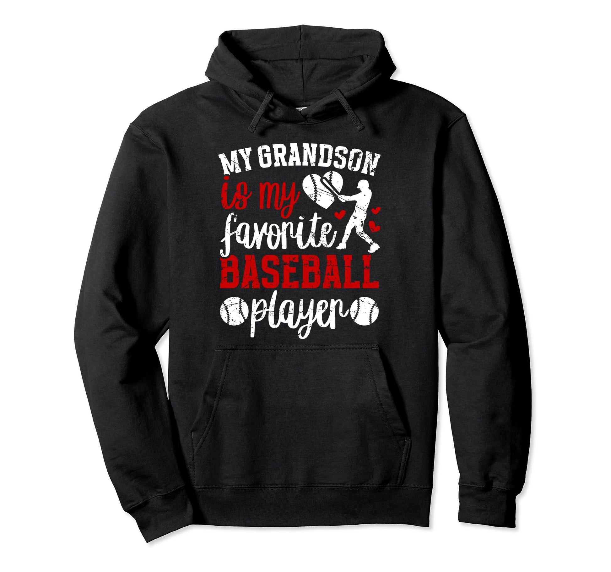 My Grandson Baseball Grandma Hoodie - Fun Novelty Design for Adults - T-Shirt, Sweatshirt, Hoodie