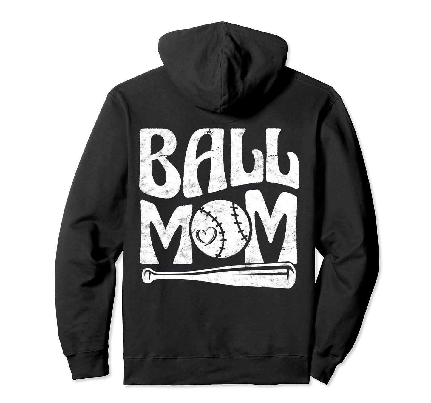 Baseball Mom Pride Heart And Bat Love Hoodie - Fun Novelty Design Unisex - T-Shirt, Sweatshirt, Hoodie