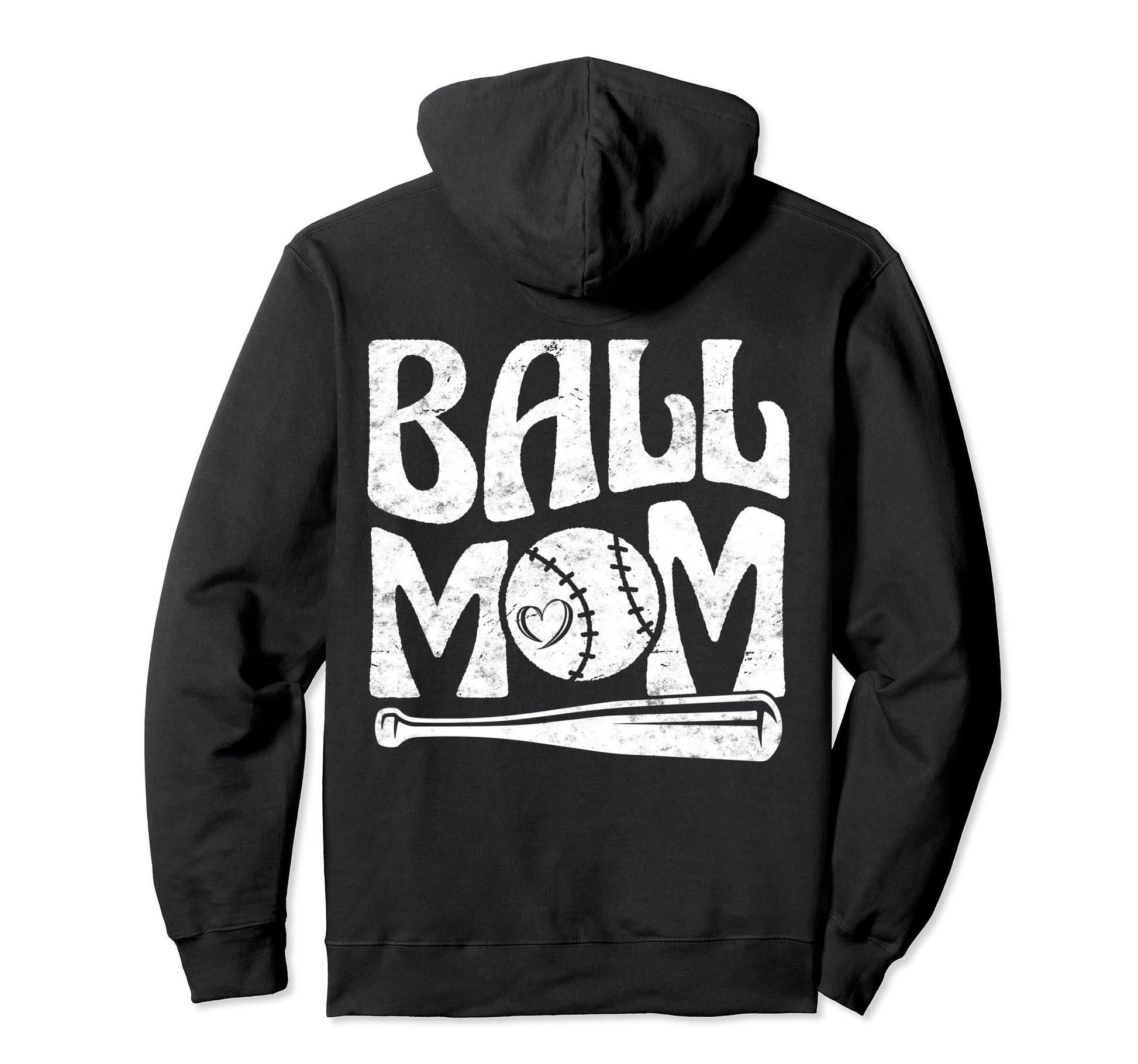 Baseball Mom Pride Heart And Bat Love Hoodie - Fun Novelty Design Unisex - T-Shirt, Sweatshirt, Hoodie