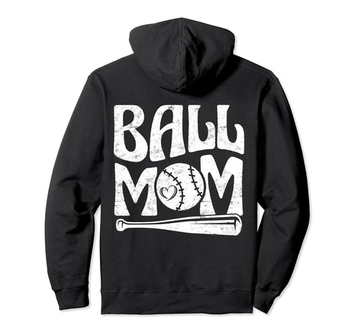 Baseball Mom Pride Heart And Bat Love Hoodie - Fun Novelty Design Unisex - T-Shirt, Sweatshirt, Hoodie