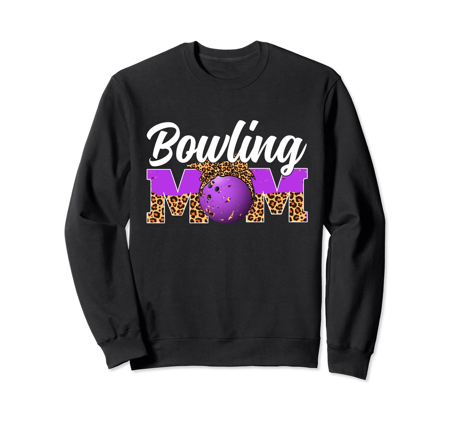 Bowling Mom Game Day Leopard Mothers Sweatshirt - Aesthetic Graphic Unisex - T-Shirt, Sweatshirt, Hoodie