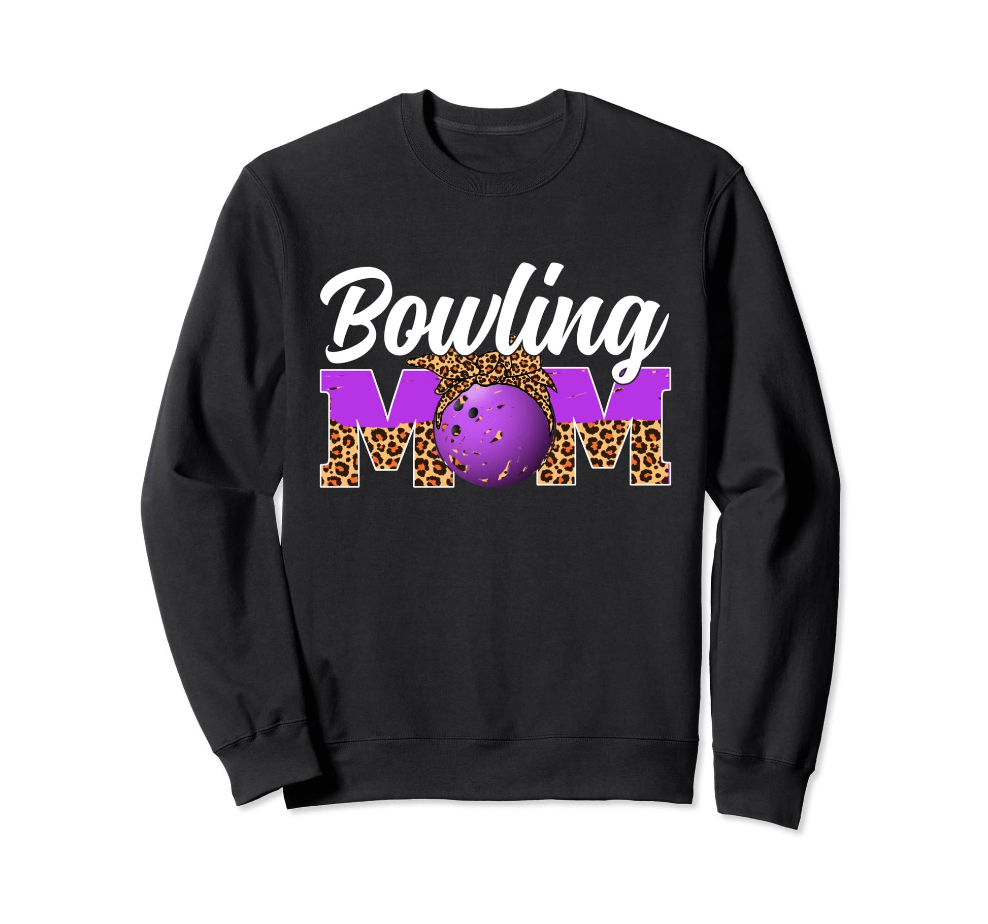 Bowling Mom Game Day Leopard Mothers Sweatshirt - Aesthetic Graphic Unisex - T-Shirt, Sweatshirt, Hoodie