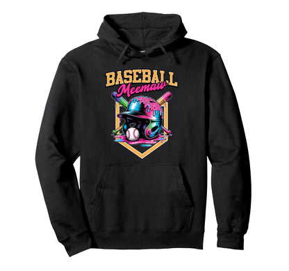 Baseball Meemaw Tie Dye Baseball Drip Hoodie - Unique Graphic Unisex - T-Shirt, Sweatshirt, Hoodie