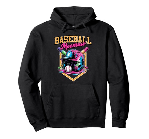 Baseball Meemaw Tie Dye Baseball Drip Hoodie - Unique Graphic Unisex - T-Shirt, Sweatshirt, Hoodie
