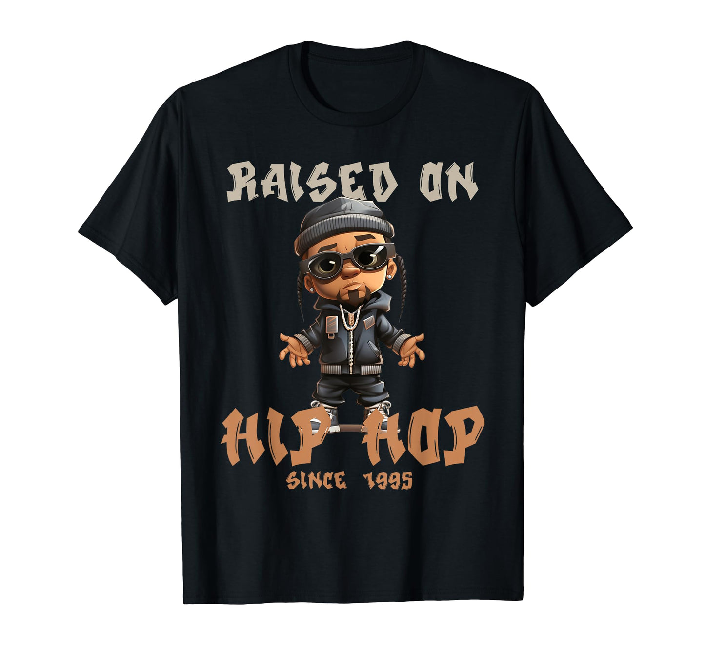 Raised Hip Hop Music Old School Rapper T-Shirt - Minimalist Print Unisex - T-Shirt, Sweatshirt, Hoodie