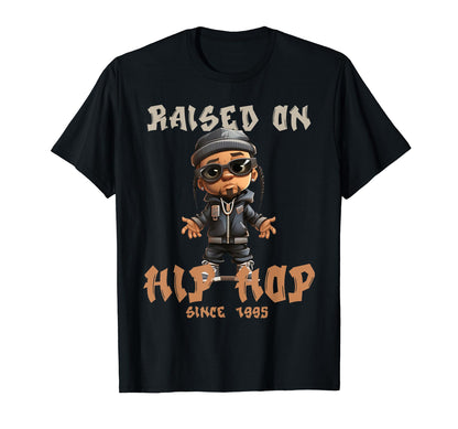 Raised Hip Hop Music Old School Rapper T-Shirt - Minimalist Print Unisex - T-Shirt, Sweatshirt, Hoodie