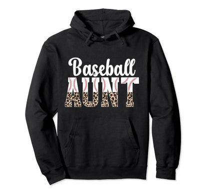 Baseball Aunt Leopard Aunt Baseball Hoodie - Streetwear Style for Adults - T-Shirt, Sweatshirt, Hoodie