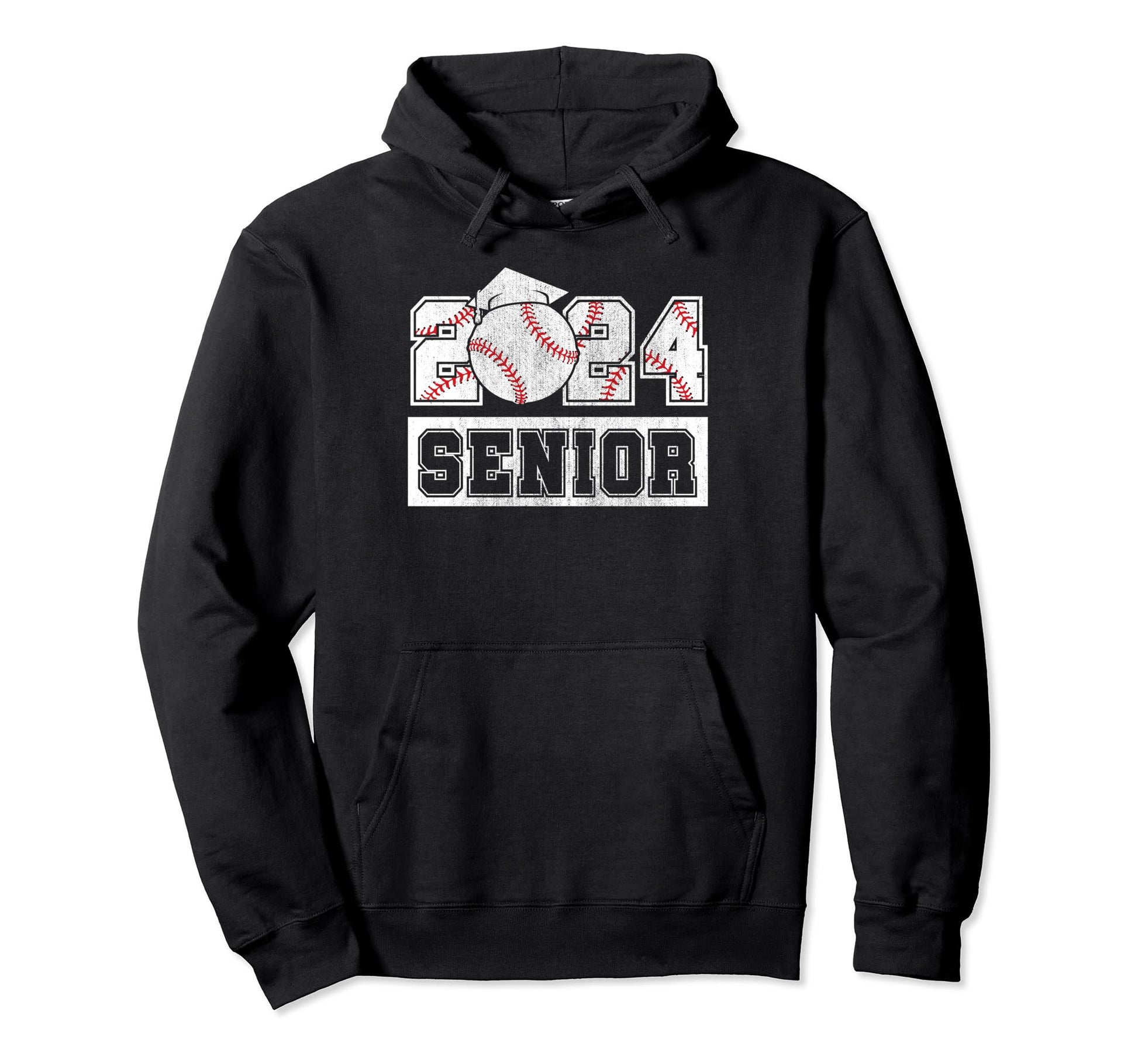 Senior 2024 Baseball Player Class Hoodie - Fun Novelty Design Men Women - T-Shirt, Sweatshirt, Hoodie