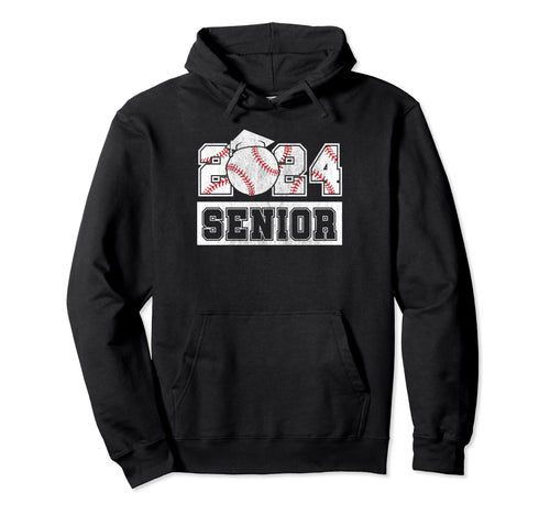 Senior 2024 Baseball Player Class Hoodie - Fun Novelty Design Men Women - T-Shirt, Sweatshirt, Hoodie