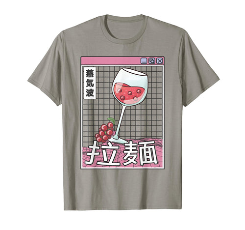 Wine Glass Kawaii Grid Vaporwave T-Shirt - Novelty Apparel for Adults - T-Shirt, Sweatshirt, Hoodie