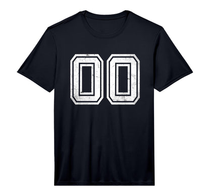 Number 00 Sports Team Distressed Number T-Shirt - Graphic Print for Adults - T-Shirt, Sweatshirt, Hoodie
