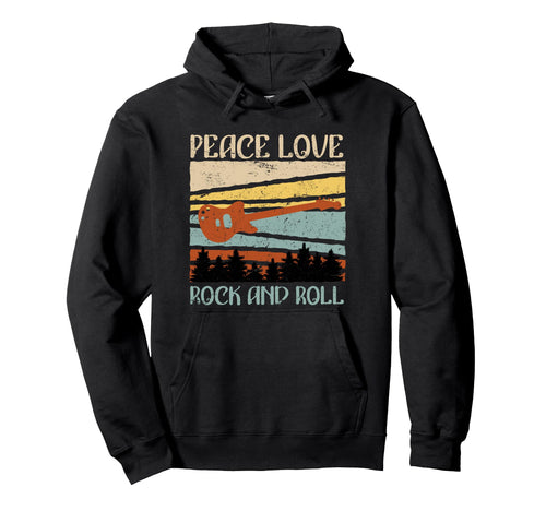 Peace Love Rock And Roll Musician Hoodie - Casual Everyday Wear Men Women - T-Shirt, Sweatshirt, Hoodie