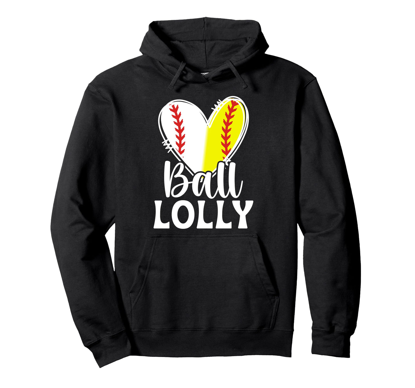 Ball Lolly Heart Baseball Softball Lolly Hoodie - Unique Graphic Men Women - T-Shirt, Sweatshirt, Hoodie