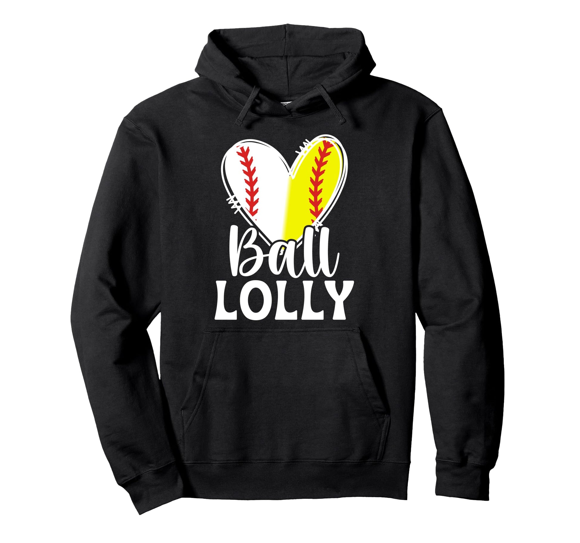 Ball Lolly Heart Baseball Softball Lolly Hoodie - Unique Graphic Men Women - T-Shirt, Sweatshirt, Hoodie