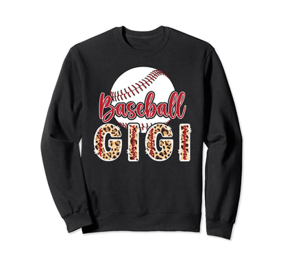 Baseball Gigi Leopard Grandma Gigi Sweatshirt - Fun Novelty Design Unisex - T-Shirt, Sweatshirt, Hoodie