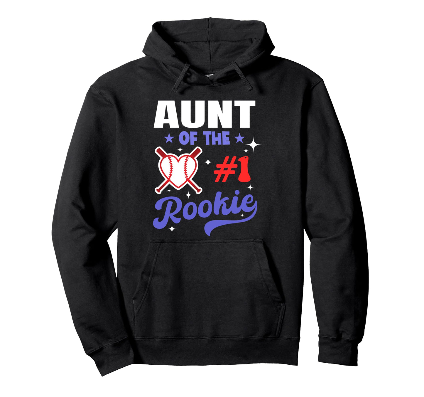 Aunt Rookie 1St Baseball Birthday Hoodie - Casual Everyday Wear Men Women - T-Shirt, Sweatshirt, Hoodie