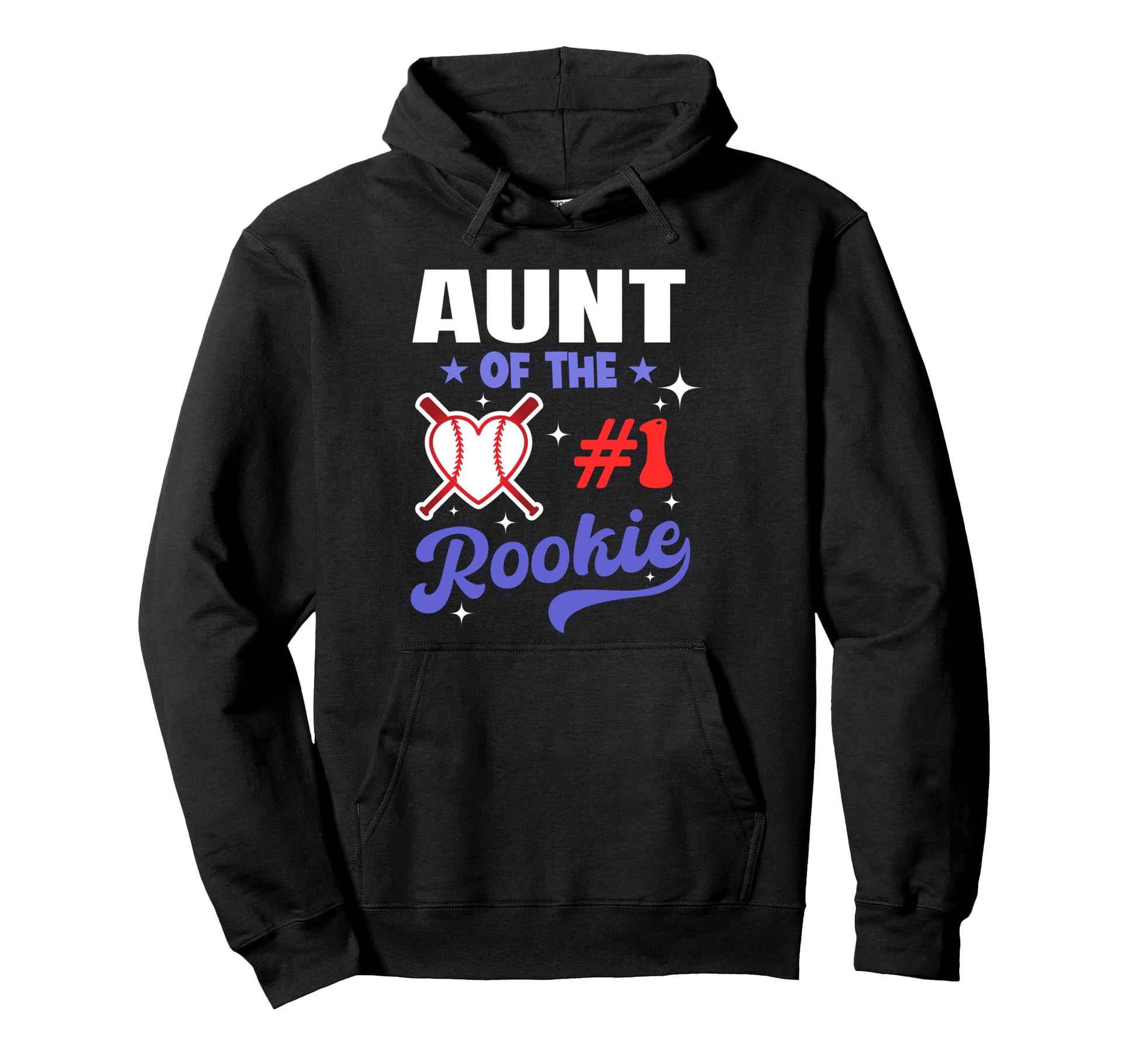 Aunt Rookie 1St Baseball Birthday Hoodie - Casual Everyday Wear Men Women - T-Shirt, Sweatshirt, Hoodie