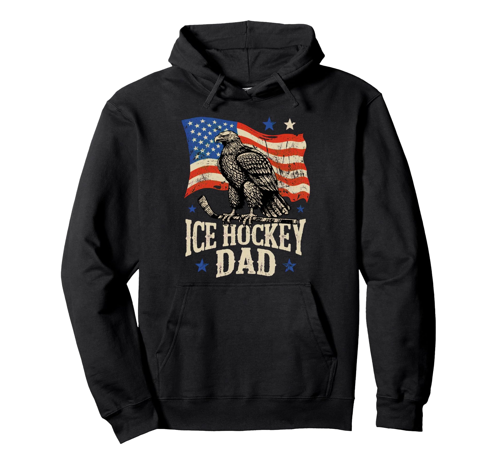 Ice Hockey American Flag Ice Hockey Dad Hoodie - Graphic Print Unisex - T-Shirt, Sweatshirt, Hoodie
