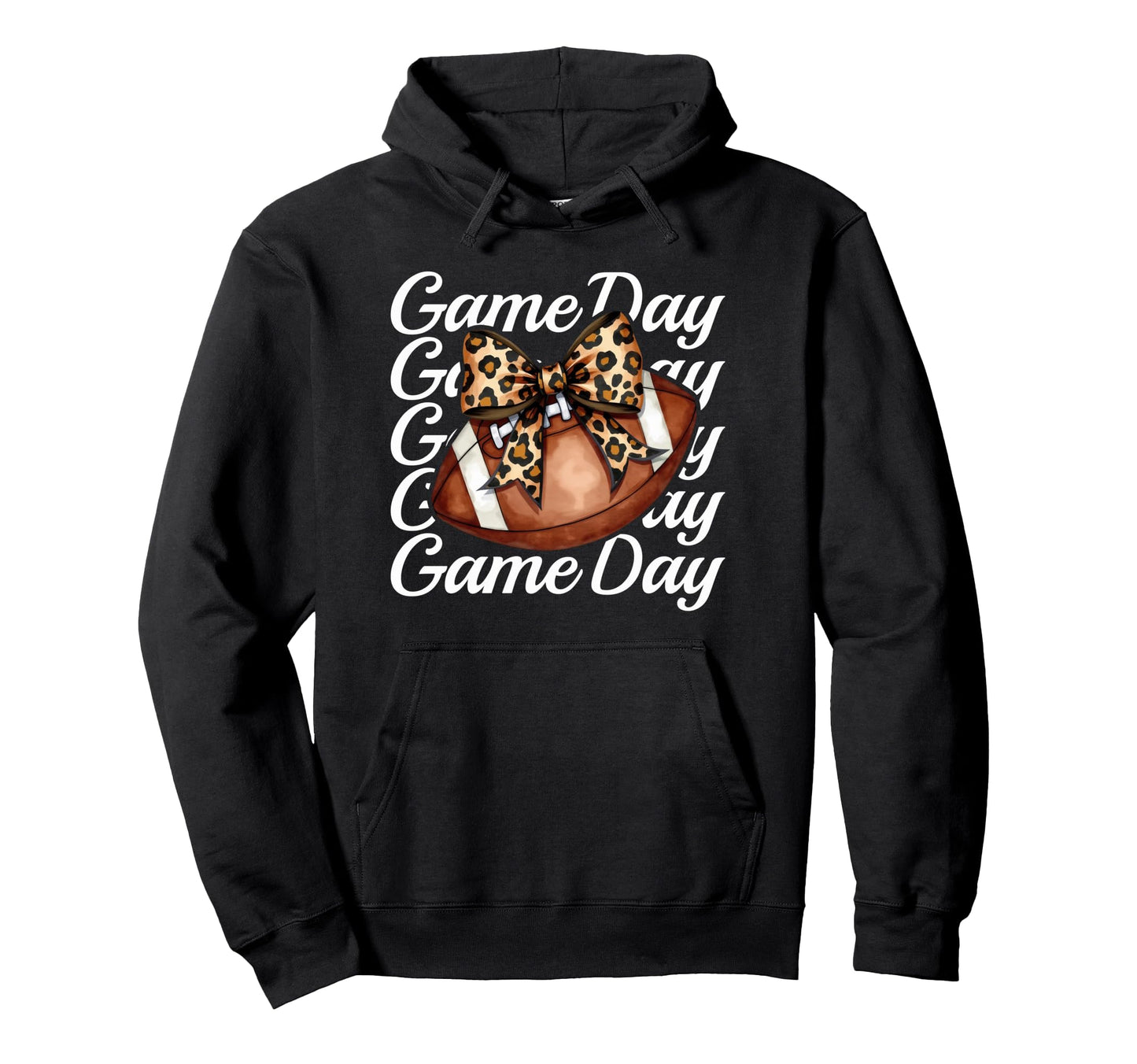 Cheerleader Cheer Leopard Croquette Bow Hoodie - Trendy Graphic for Adults - T-Shirt, Sweatshirt, Hoodie