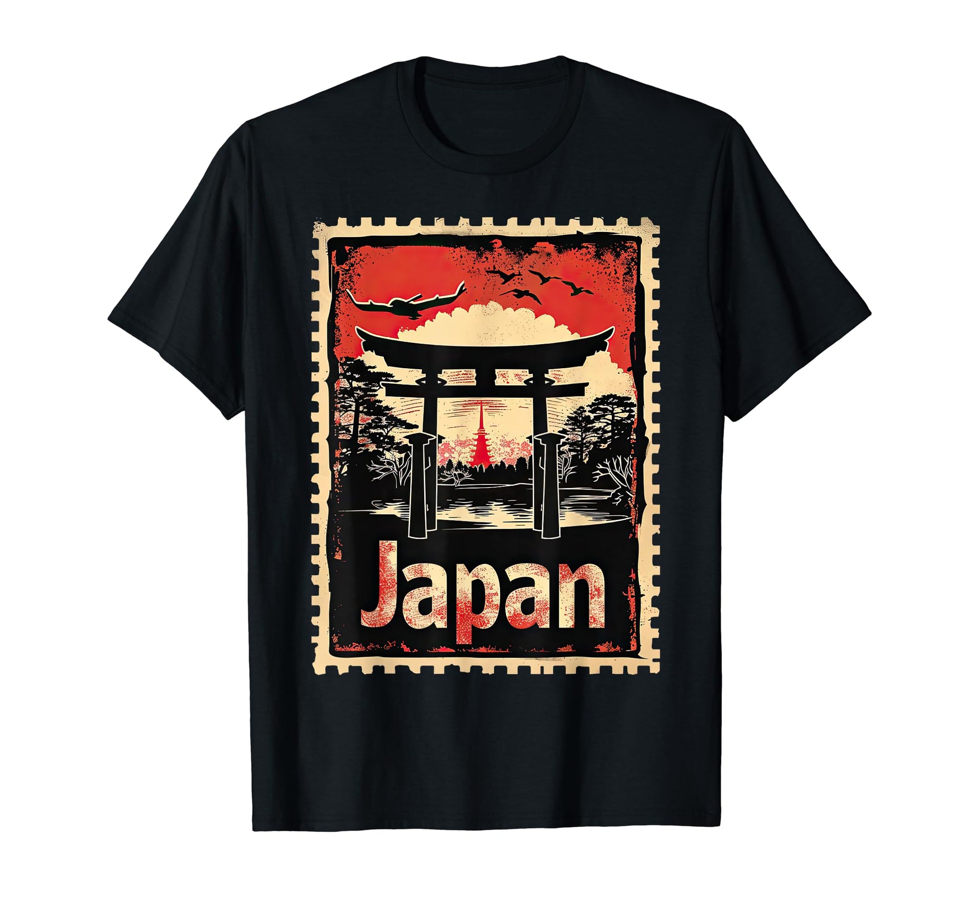 Torii Gate Japan Landmark T-Shirt - Fun Novelty Design for Adults - T-Shirt, Sweatshirt, Hoodie
