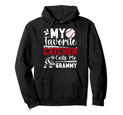 My Favorite Baseball Catcher Grammy Baseball Hoodie - Graphic Print Unisex - T-Shirt, Sweatshirt, Hoodie